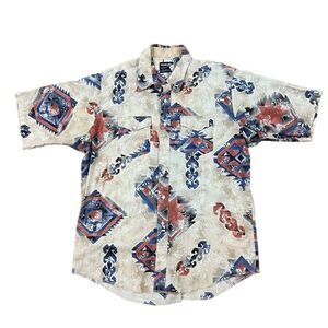 Vintage Wrangler Southwestern Aztec Print Button Down